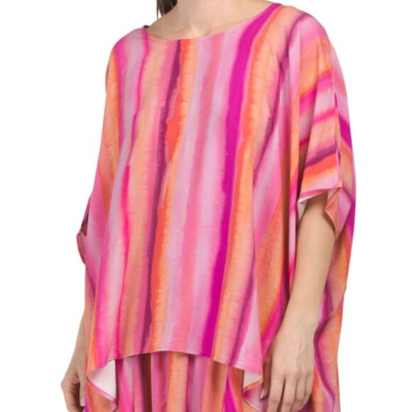 NWT LABEL OF LOVE Exclusive Print Women's Oversized Pink Striped Top Size S/M - Picture 1 of 6